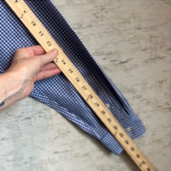 Chaps Ralph Lauren Blue Gingham Crest Button Up Shirt Sz XL Dress or Casual - Picture 15 of 15